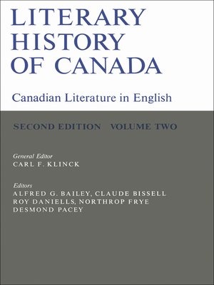cover image of Literary History of Canada, Volume II